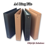 2 Pcs of Paper A4 Size 3D Ring File Kraft Ring File Black Ring File