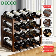 DECCO 3/4 Layer Bamboo Wine Rack Wine Storage Racks Champagne Cabinet Rack Multilayer Rak Botol Wain