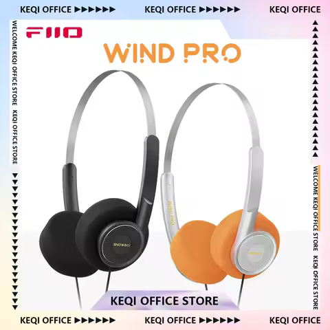 FIIO WIND PRO Headphones With Mic HiFi 40mm Dynamic Driver Lightweight Wired Headphone Warm HiFi Sou