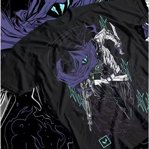 Trend Summer 2025 Cosplay Neutral Black and White Omen Valorant Unisex T-shirt, Valorant T-shirt, Gi
