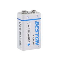 BESTON USB Micro 1.5V 9V Rechargeable Lithium Li-ion Rechargeable Battery / 9V Battery / 9 Volt