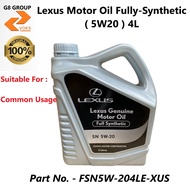 Lexus Motor Oil ( Fully-Synthetic ) 5W20 - 4L ( FSN5W-204LE-XUS )