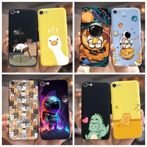 For Apple iPhone SE 2020 Case Cute Astronauts Cover Soft Silicone Matte Phone Case For iPhone SE 202