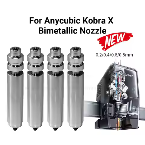 Upgrade Anycubic Kobra X Hotend Bimetallic Nozzle High Temperature For Anycubic Kobra X 0.2/0.4/0.6/