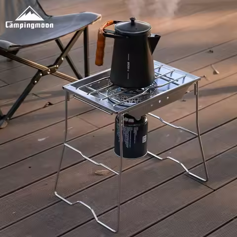 CAMPINGMOON CK-25PG Stainless Steel Korean Style Furnace Plate Frame Camping Sinking Windproof IGT O