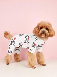 1 Pieza De Mameluco Con Gráficos De Corazón Y Letras Para Mascotas Para Perros Y Gatos En Verano En El Día De San Valentín