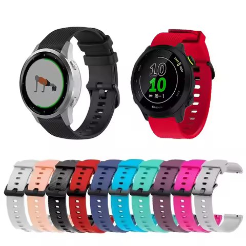 20mm Silicone Wrist Strap For Garmin Forerunner 55 245 645 Sport Bracelet For Garmin Venu Sq Smart W