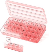 Monthly Pill Organizer 1 Times a Day,30 Day Pill Box,One Month Pill Case Once a Day,31 Day Pill Holder Medicine Organizer for Vitamin,Pink