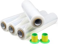 18" Clear Stretch Wrap 4Pack 1200ft 500% Stretch Cling Durable Adhering Packing Moving Packaging Heavy Duty Shrink Film Stretch Wrap, BOMEI PACK