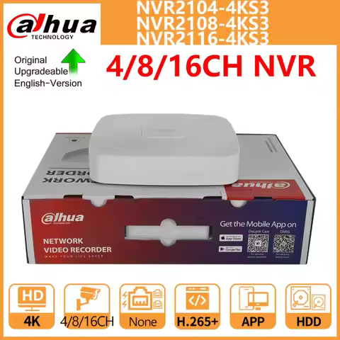 Dahua NVR 4CH NVR2104-4KS3 8CH NVR2108-4KS3 16CH NVR2116-4KS3 1U 1HDD Lite Network Video Recorder Pe