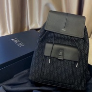 Dior • 經典黑色刺繡老花後背包 🈶購證