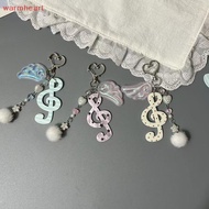 (warmheart) Creative Musical Notes Wings Keychain for Purse Bapa Bag Pendant Exquisite Gift for Love