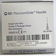 BD PrecisionGlide Needle, 27G X 1/2" (0.4MM X 13MM)