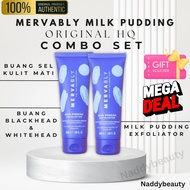 [🔥ORIGINAL HQ] MERVABLY MILK PUDDING SCRUB MUKA UNTUK KASAR WHITEHEAD BLACKHEAD EXFOLIATOR