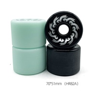 70x51mm Longboard Wheel Skateboard Surfskate Wheels 4 Piece PU Black Frosted 82a Soft Skate Board Wheel Parts Supply