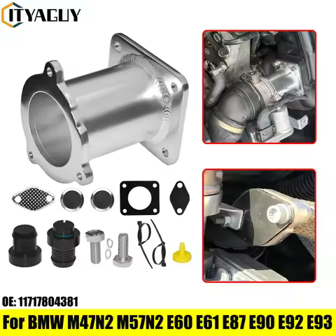 Aluminum EGR Valve Kit for BMW M47N2 M57N2 E60 E61 E87 E90 E92 E93 320 325D 330D 525D 530D 520I X3 X
