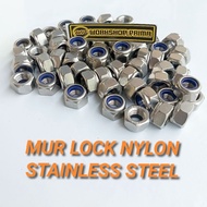 NYLON NUT M10 M12 STAINLESS STEEL SS 304 A2-70 NUT Nilon LOCK NUT