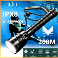 COD KIRIM CEPAT TaffLED Senter Selam LED Super Terang Tahan lama Scuba Dive Waterproof IP68 T6 / Sen