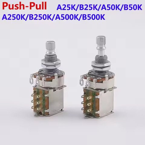 New - 1 Piece Alpha Push Pull Potentiometer(POT) For Electric Guitar Bass 25K/B50K/250K/500K 【Made i