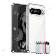 Case For Google Pixel 9 Pro XL 5G Square Transparent TPU Protective Cover Shockproof Soft Colorful F