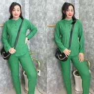 Set Bộ Ủ Kem Bigsize Tay Dài Quần Dài Vải Thun Xốp Nhật ESHOP Đồ Bộ Nữ Thu Đông Trung Niên Mặc Nhà D