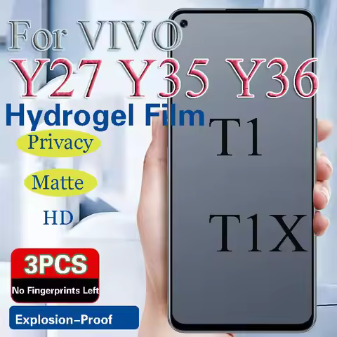 Y27 Privacy Screen Protector For VIVO Y35 Y36 Matte Hydrogel Film T1 T1X Full Coverage Soft HD Anti 