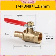 Yumi วาล์วเปิด ปิด ท่ออุปกรณ์บอลวาล์วทองเหลือง มินิบอลวาวล์ 1/4นิ้ว 8 มม.  pneumatic ball valve