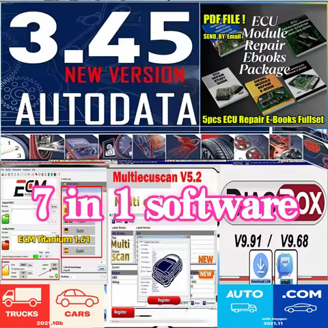 Diagbox v9.91 + ECM Titanium 1.61 + Autodata3.45 + ECU Module Repair Ebooks + MultiEcuScan v5.2 + Au