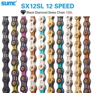 Bicycle Chain SUMC 12Speed Diamond Color Bike Chain MTB Mountain Road Bike UltraLight and Durable 12