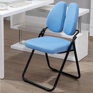 折疊椅子辦公電腦椅電競椅(藍色布藝)