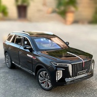 1:24 Hongqi E-hs9 Suv Aloi Model Kereta Mainan Logam Diecast Simulasi Tinggi Model Kenderaan Bunyi D