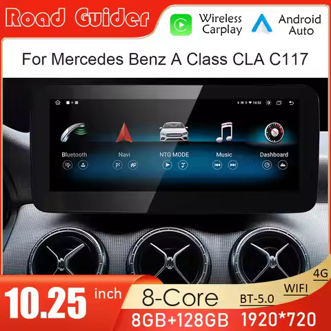 10.25inch Android 14 Car Radio For Mercedes Benz A Class CLA W176 C117 GLA X156 4.5/5.0 System Carpl