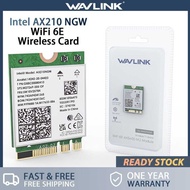 WAVLINK Intel AX210 Wii 6E Wireless Card, Tri-Band 5400Mbps 2.4GHz/5GHz/6GHz Network Adapter with Bl
