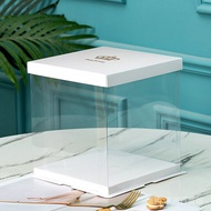 HiShop Cake Box4Inch6Inch8Inch10Inch121-inch Square Double-layer Elevated Birthday Baking Cake Packa