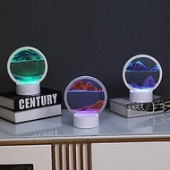Tranh Cát Chuyển Động 3D Xoay 360 Độ Dùng Trang Trí Phòng Ngủ Đồng Hồ Cát Xoay 3D Kiêm Đèn Ngủ - Hàn