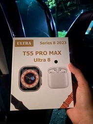 T55 Pro Max Series 8 Smart Watch + headset + 2 watch bands