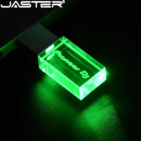 JASTER Pioneer DJ USB Flash Drive 128GB Silver Crystal Memory Stick 64GB Colorful LED Pendrive 32GB 