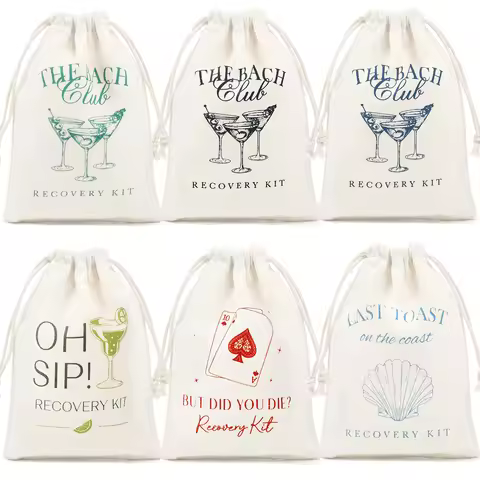 6/12Pack Margarita Oh Sip Hangover Kit Bags for Wedding Bachelorette Birthday Party Favor 5x7 Inch G
