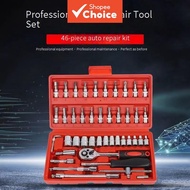 EVX 46pcs Tool Box Set - Car and Motorcycle Repair Hand Tools for Home DIY Projects