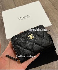 Chanel AP0216 黑色淡金釦零錢包