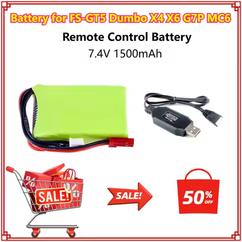 7.4V 1500mAh Lipo Battery for FS-GT5 Transmitter RC Models Parts Toys Accessories for Dumbo X4 X6 G7
