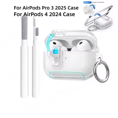 Transparent Case For AirPods Pro 3 2025 Case Safety Lock Shockproof Soft TPU Skin For AirPod 4 Case 