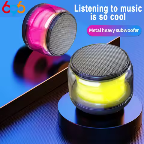 360° Mini Compactly TWS Wireless Bluetooth-compatible Speaker Soundbar Loudspeaker LED Lights For Ou