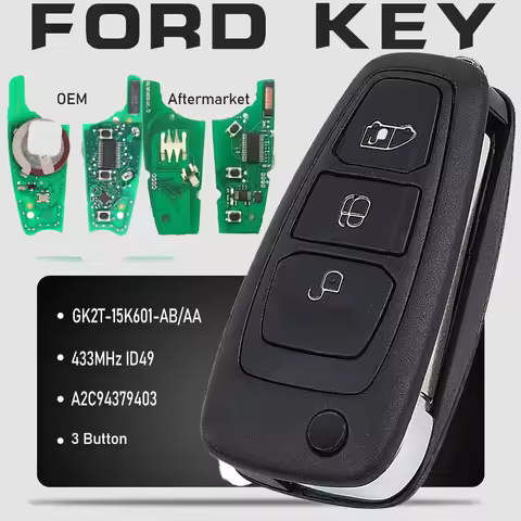 KEYECU 3 BTN Car Remote Flip Key For Ford Tourne Transit GK2T-15K601- AB /AA 433.92MHz FSK Pro ID49 