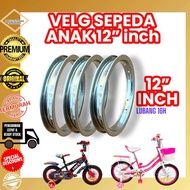 ( VELG 12 INCH / 16H / CROOM ) Roda Velg Rims Sepeda Anak 12inch Lubang 16 H Besi Steel BMX Mini