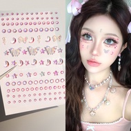 儿童3立体蝴蝶钻贴星星月亮圆钻黑色五角星珍珠贴脸饰品脸贴' 3      fufue