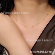 Female Gypsophila G18K Bead Flashing Chain Necklace Rose Gold European Clavicle Chain au750 Necklace