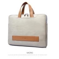 Macbook Air M4 2025 15 Inch Sleeve Premium Leather Bag Gray Pouch