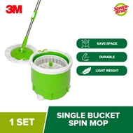 3M Scotch Brite Green Single Spin Mop Compact / Clean / 100% Microfiber, Single bucket for washing
