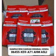 FRONT DISC BRAKE PADS PADSET HONDA K59 VARIO 125 VARIO 150 ORIGINAL AHM 06455-K59-A71 HONDA GENUINE 